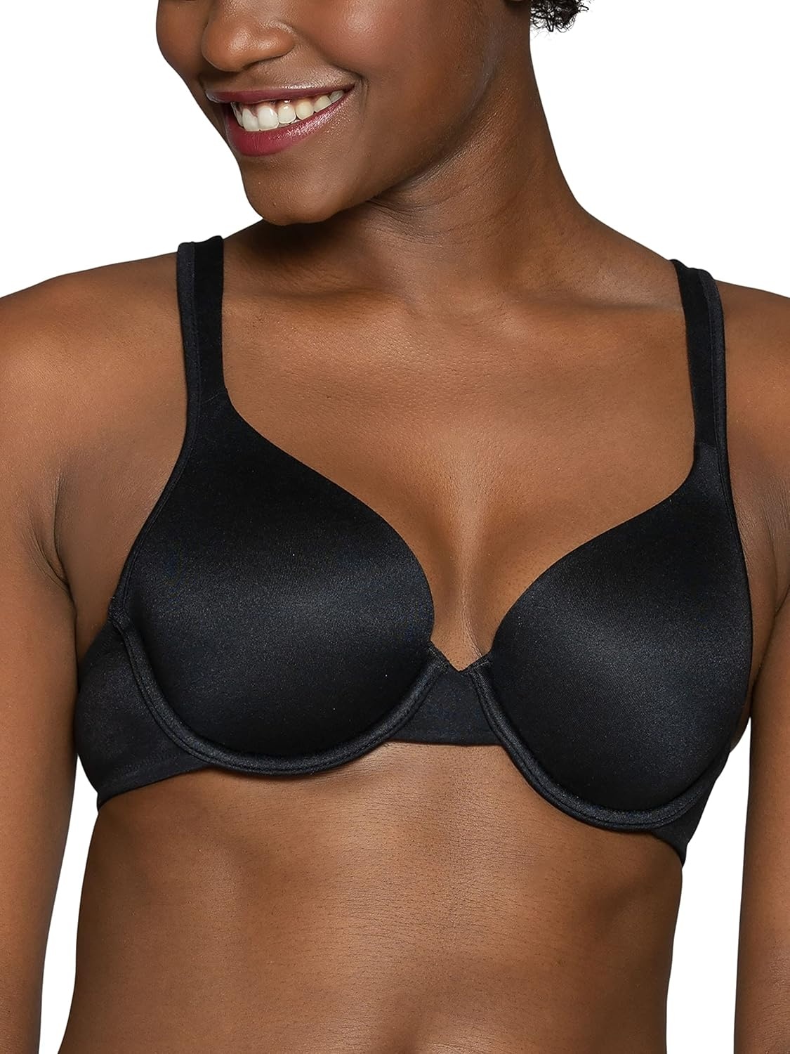 image:imageVanity Fair Womens Perfect TShirt Bra Body Shine Full Coverage Lightly Lined Cups up to DDUnderwire Black