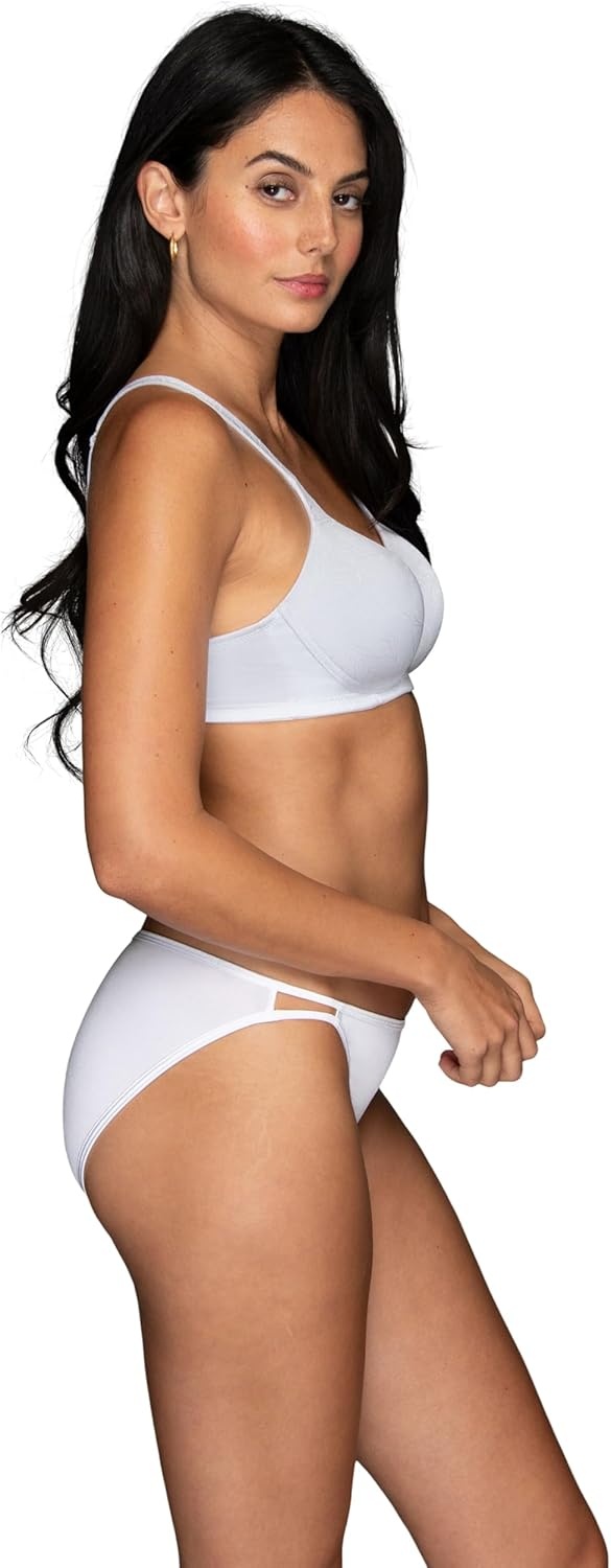 image:imageVanity Fair Womens Perfect TShirt Bra Body Shine Full Coverage Lightly Lined Cups up to DDWirefree White Jacquard