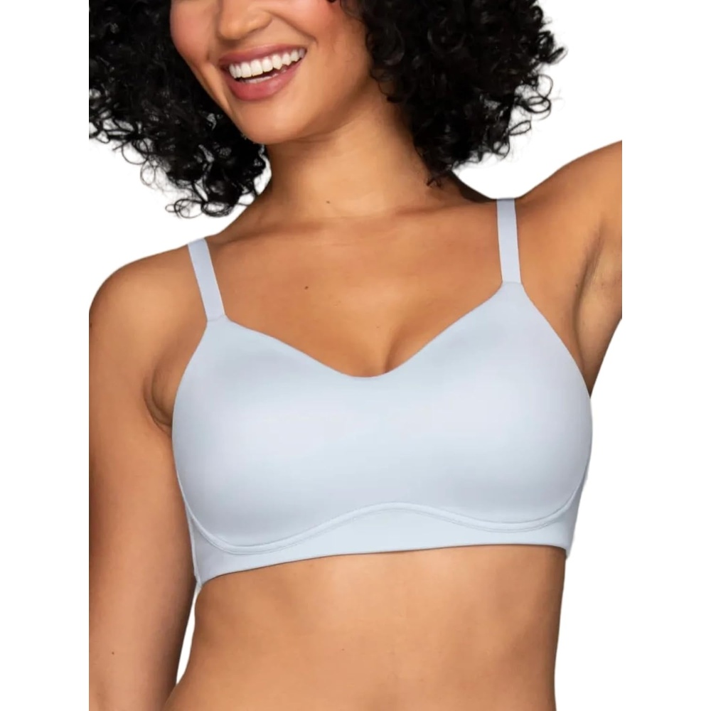 image:imageVanity Fair Womens Beauty Back Smoothing Simple Sizing Wireless Bra 4Way Stretch Fabric Sizes S3XLShirting Blue