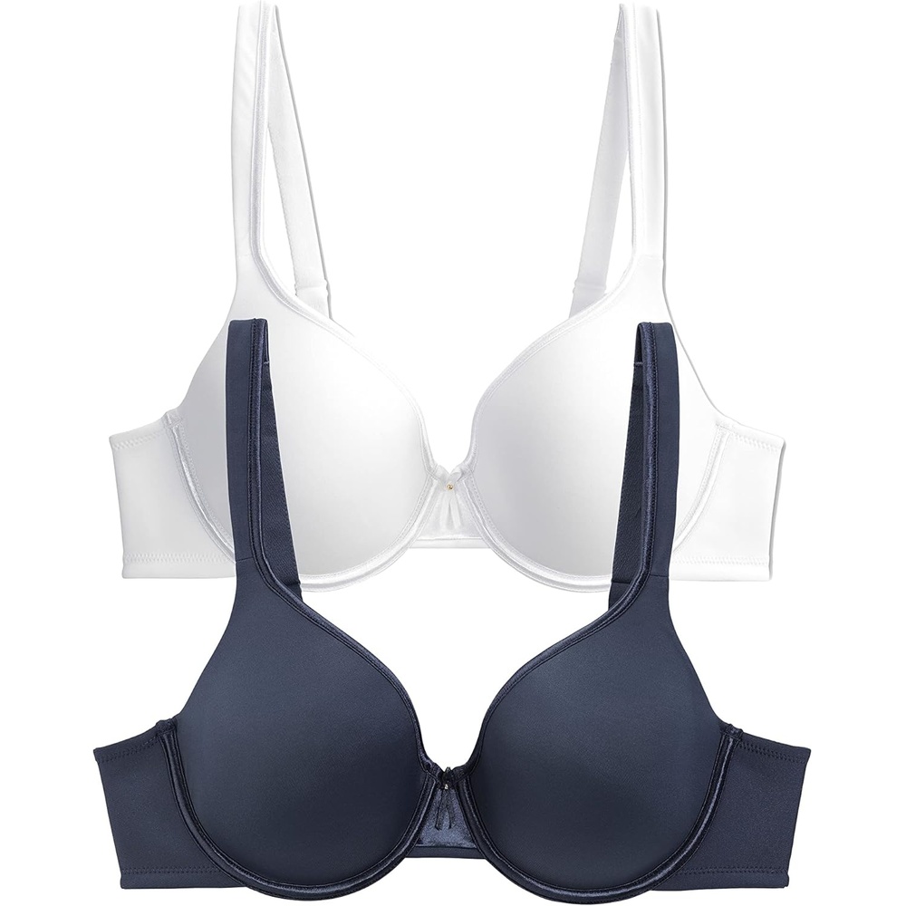image:imageVanity Fair Womens Bra with 2Way Convertible Straps Body Caress Full Coverage Lightly Lined Cups Up to DdUnderwire 2 Pack BlackWhite