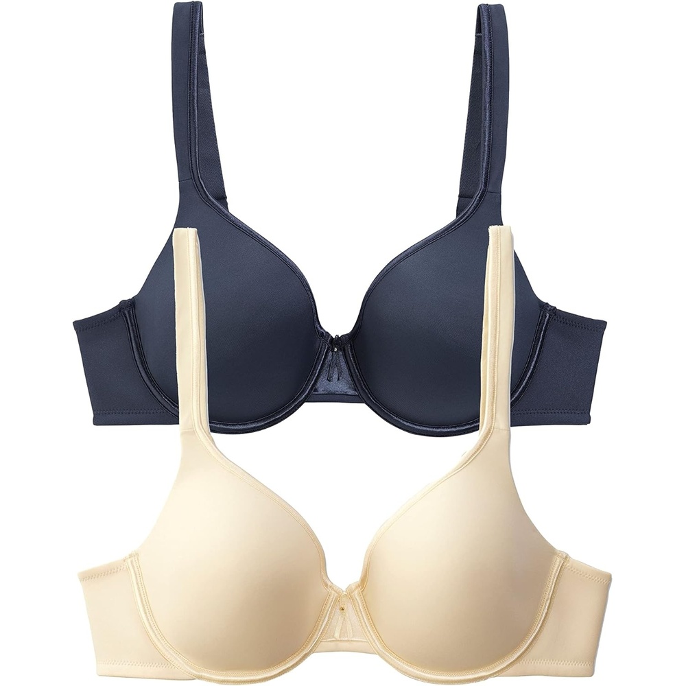 image:imageVanity Fair Womens Bra with 2Way Convertible Straps Body Caress Full Coverage Lightly Lined Cups Up to DdUnderwire 2 Pack IvoryBlack
