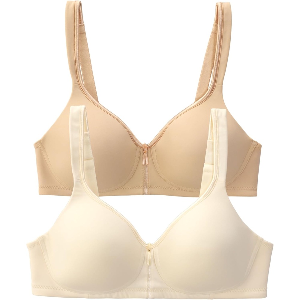 image:imageVanity Fair Womens Bra with 2Way Convertible Straps Body Caress Full Coverage Lightly Lined Cups Up to DdWirefree 2 Pack IvoryBeige