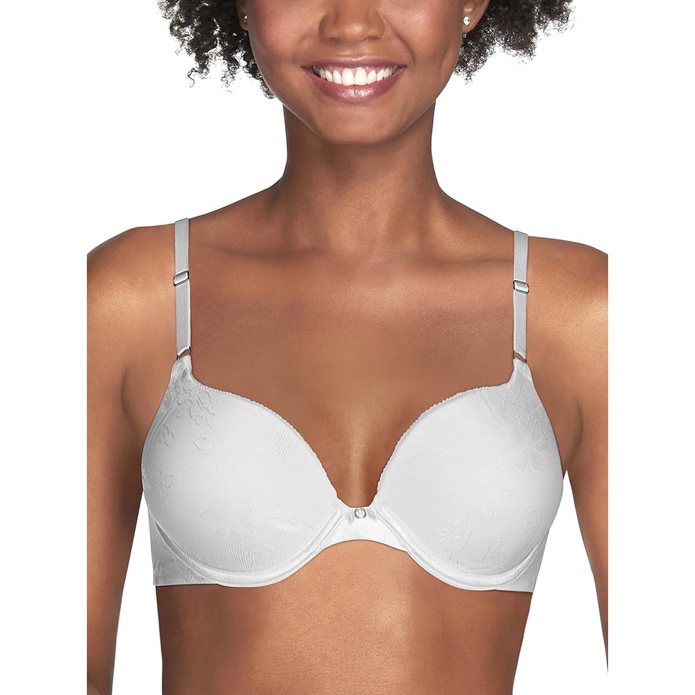 image:imageVanity Fair Womens Ego Boost Push Up Bra Adds Up to One Full Cup Size Underwire Push Up Bras for WomenWhite Jacquard