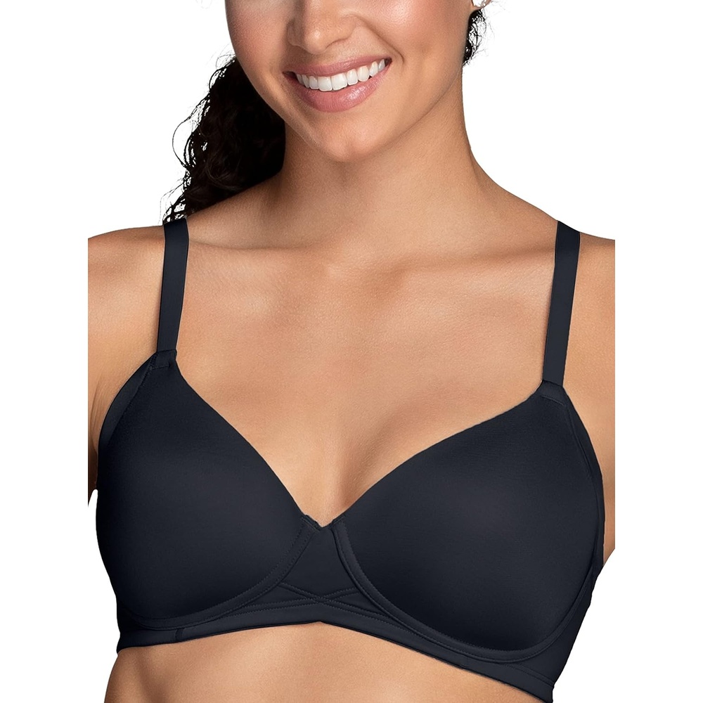 image:imageVanity Fair Womens Full Coverage Beauty Back Smoothing Bra 4Way Stretch Fabric Lightly Lined Cups up to DDFull Coverage Wirefree Midnight Black