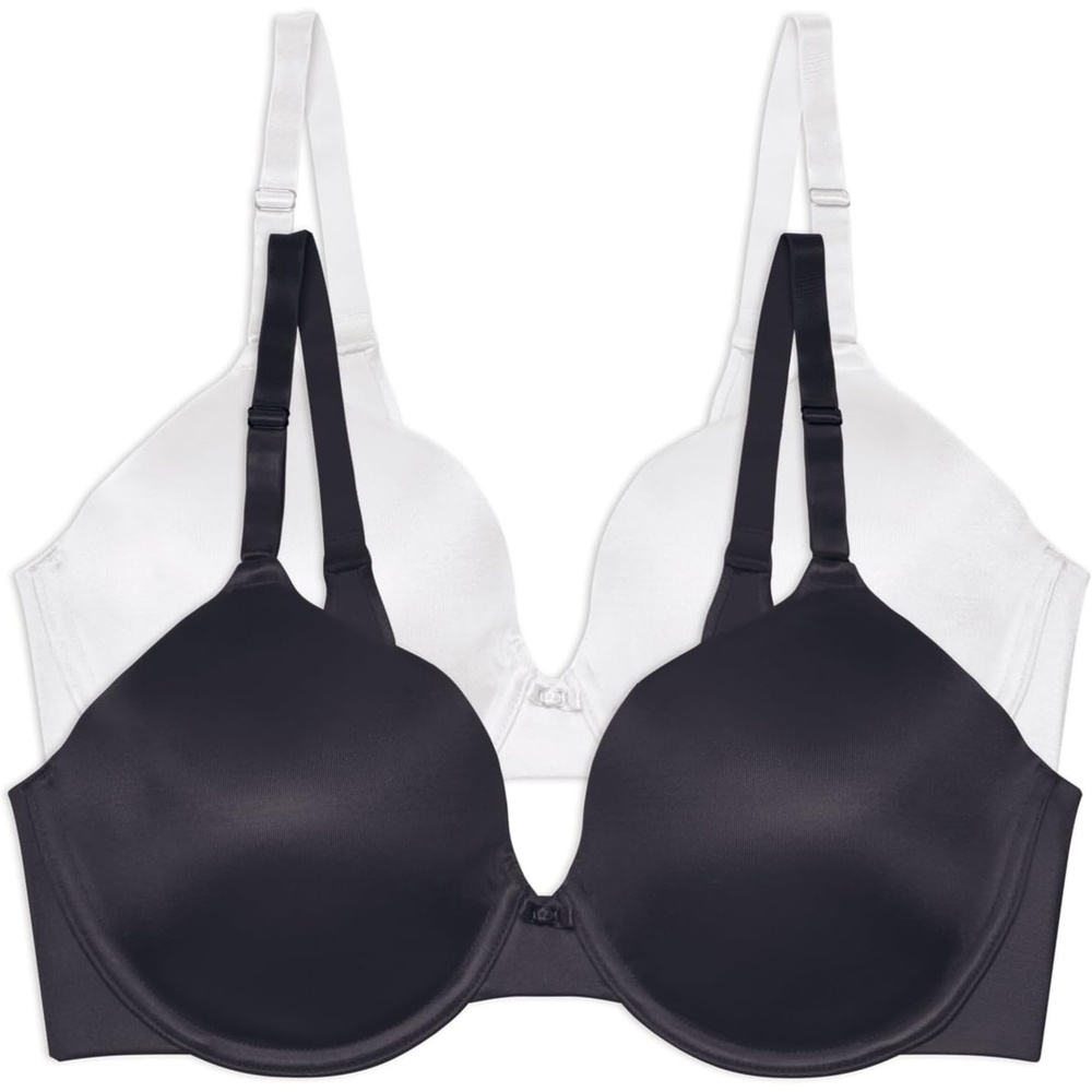 image:imageVanity Fair Womens Full Coverage Beauty Back Smoothing Bra 4Way Stretch Fabric Lightly Lined Cups up to DDUnderwire 2 Pack BlackWhite