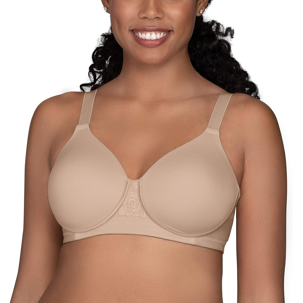 image:imageVanity Fair Womens Full Figure Beauty Back Smoothing Bra 4 Way Stretch Fabric Lightly Lined Cups up to HWirefree Beige