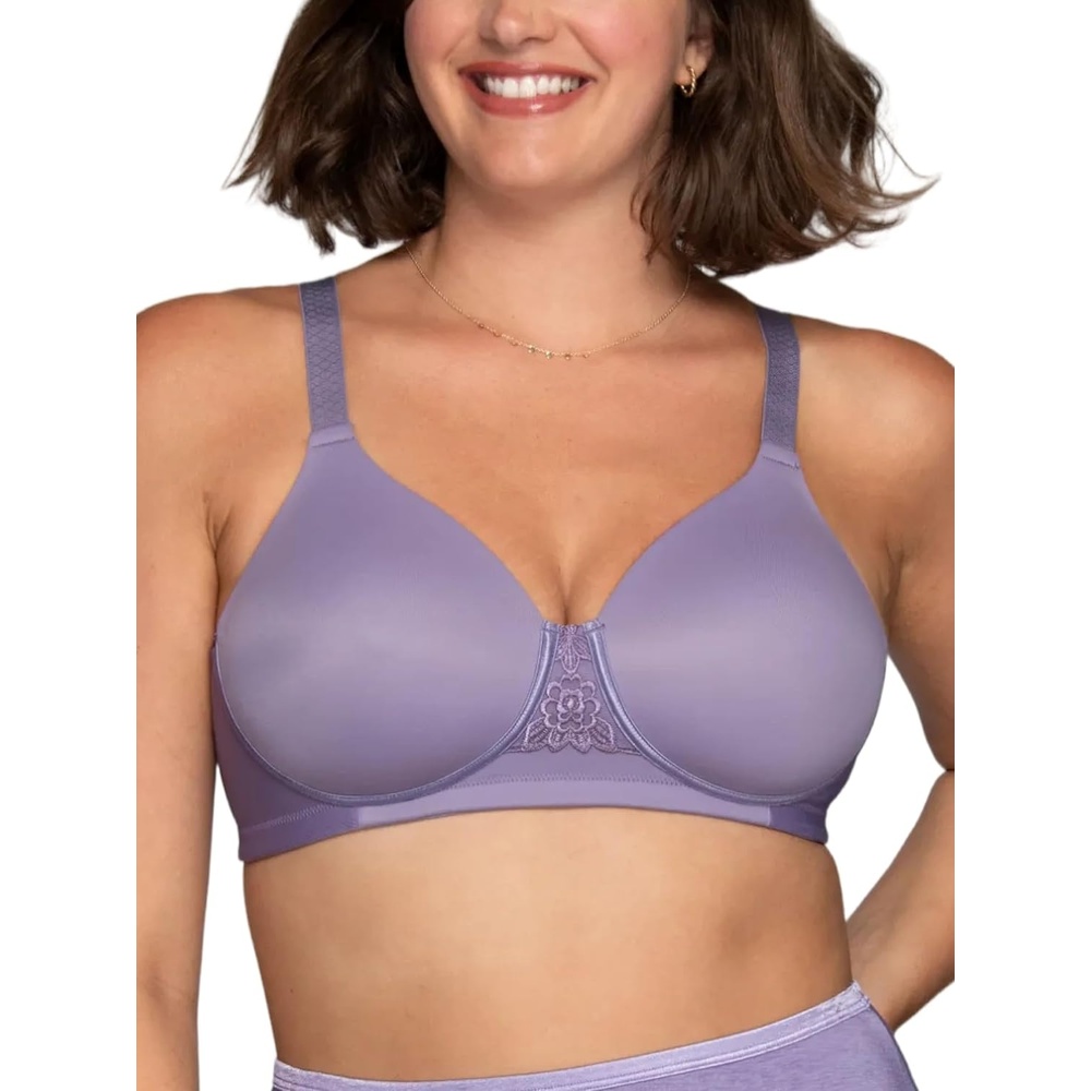 image:imageVanity Fair Womens Full Figure Beauty Back Smoothing Bra 4 Way Stretch Fabric Lightly Lined Cups up to HWirefree Blueberry Moss