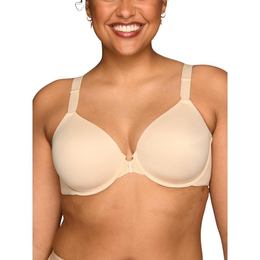 image:imageVanity Fair Womens Full Figure Front Closure Bra Beauty Back Smoothing Lightly Lined Cups up to DDDNeutral