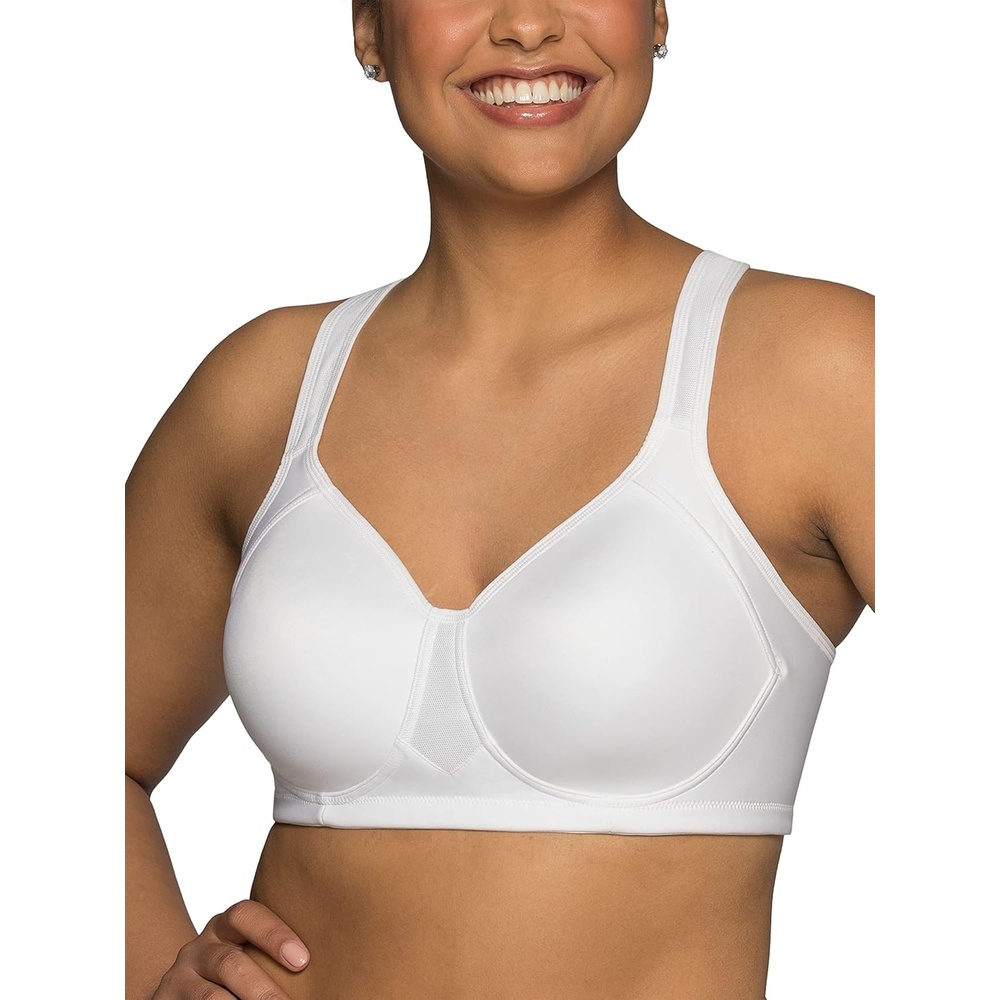image:imageVanity Fair Womens Medium Impact Sports Bras for Women Breathable Moisture Wicking Padded Cups up to DDDWireless White