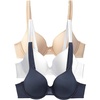 Underwire - 3 Pack - Black/White/Beige