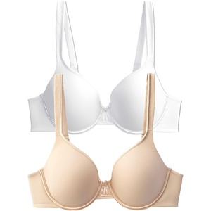 image:imageVanity Fair Womens Bra with 2Way Convertible Straps Body Caress Full Coverage Lightly Lined Cups Up to DdUnderwire  2 Pack  BeigeWhite