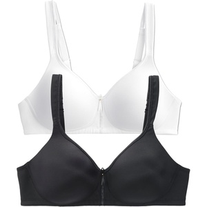 image:imageVanity Fair Womens Bra with 2Way Convertible Straps Body Caress Full Coverage Lightly Lined Cups Up to DdWirefree  2 Pack  WhiteBlack
