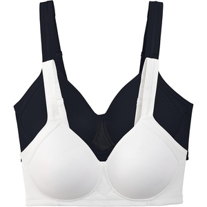 image:imageVanity Fair Womens Medium Impact Sports Bras for Women Breathable Moisture Wicking Padded Cups up to DDDWireless  2 Pack  BlackWhite