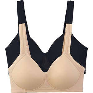 image:imageVanity Fair Womens Medium Impact Sports Bras for Women Breathable Moisture Wicking Padded Cups up to DDDWireless  2 Pack  NeutralBlack