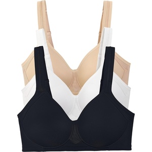 image:imageVanity Fair Womens Medium Impact Sports Bras for Women Breathable Moisture Wicking Padded Cups up to DDDWireless  3 Pack  WhiteNeutralBlack
