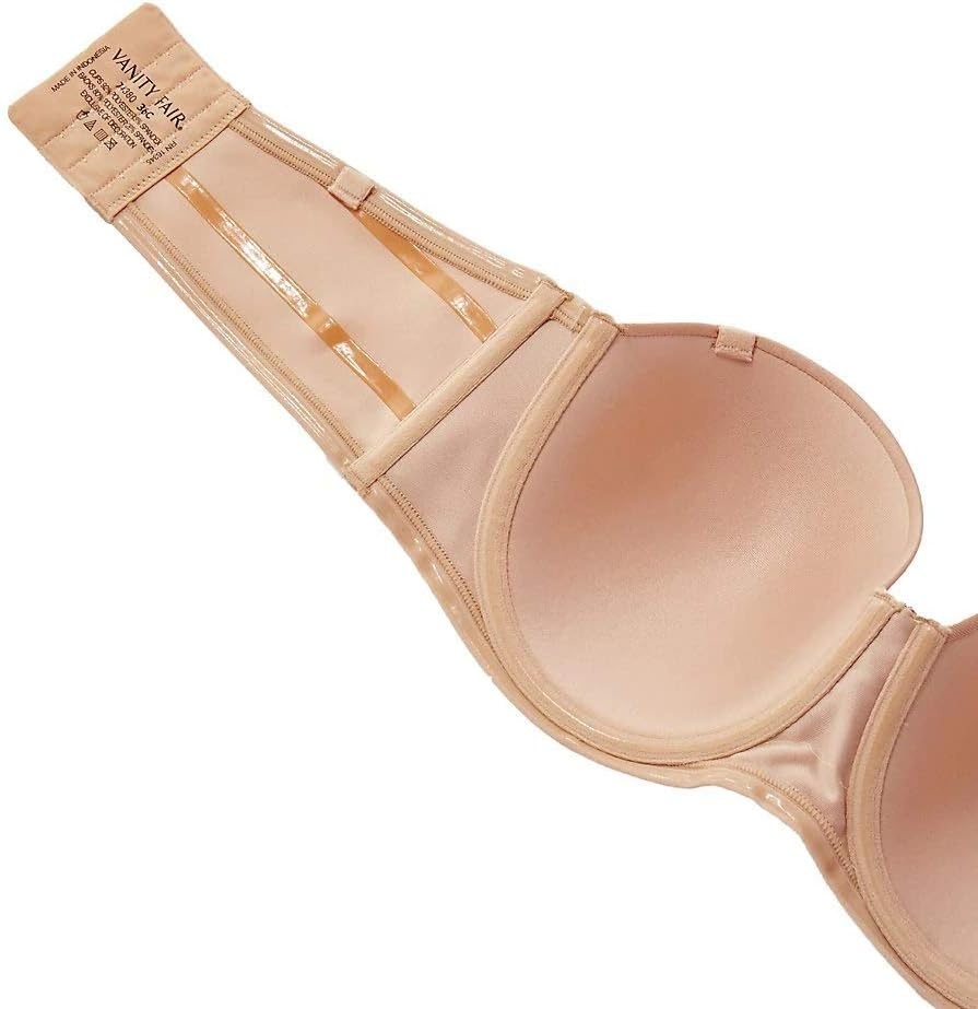 image:imageVanity Fair Womens Beauty Back Smoothing Strapless Bra 4Way Stretch Fabric Lightly Lined Cups up to HRose Beige