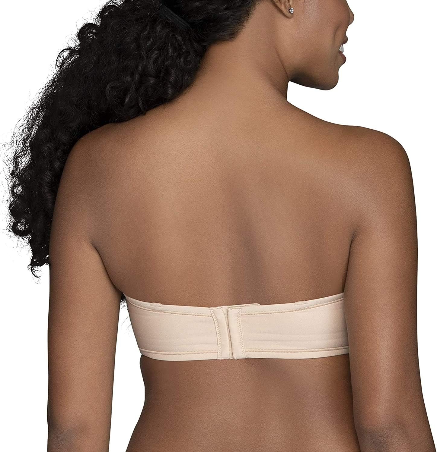 image:imageVanity Fair Womens Beauty Back Smoothing Strapless Bra 4Way Stretch Fabric Lightly Lined Cups up to HRose Beige