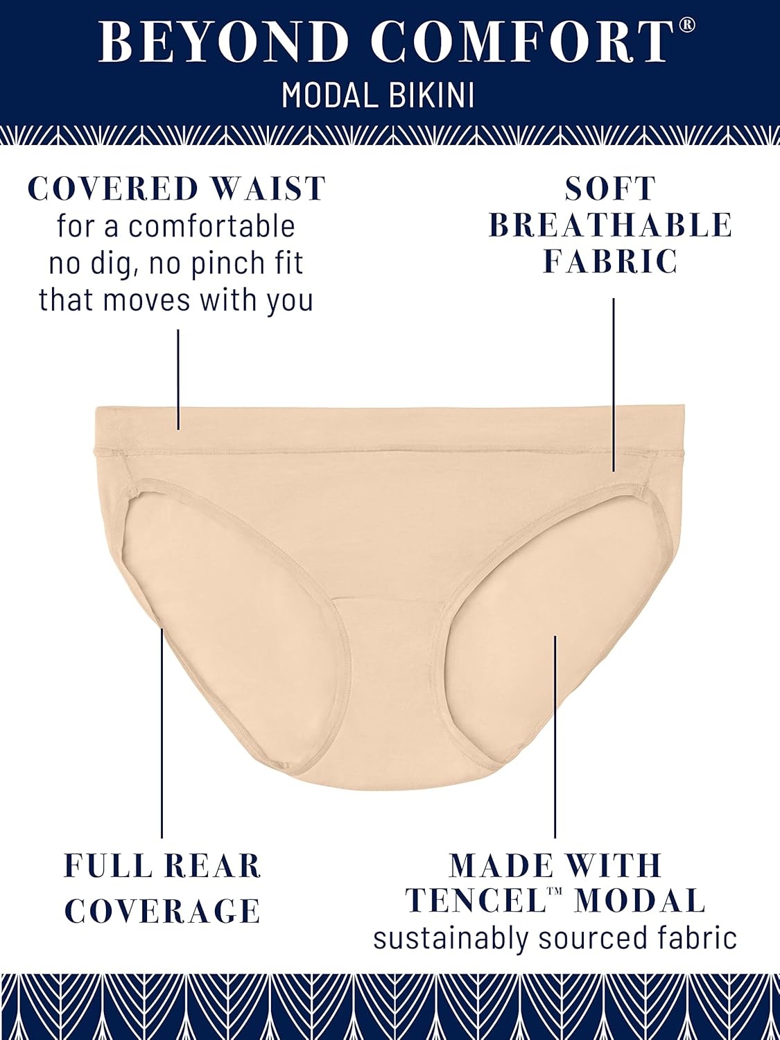 image:imageVanity Fair Womens Beyond Comfort Bikini PantiesModal Blue Sea Glass