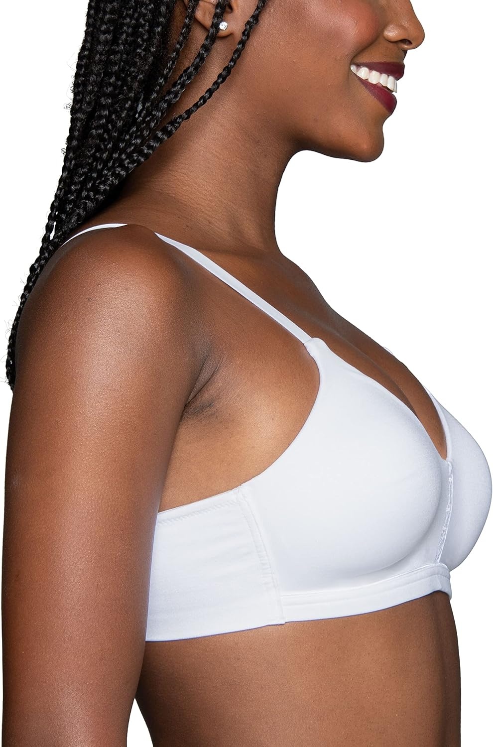 image:imageVanity Fair Womens Beyond Comfort Simple Sizing Wireless Bra Flexes to Fit Your Individual Shape Sizes S3XLAverage Figure White