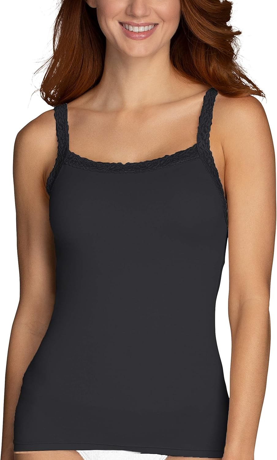 image:imageVanity Fair Womens Camisole Tops Everyday Layers Tank Top for Women Cami for WomenSpin Cami Midnight Black