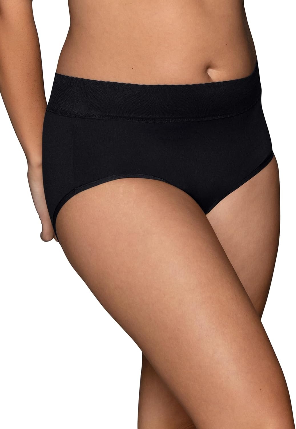 image:imageVanity Fair Womens Effortless Panties for Everyday Wear Buttery Soft Fabric amp LaceBrief 3 Pack Black