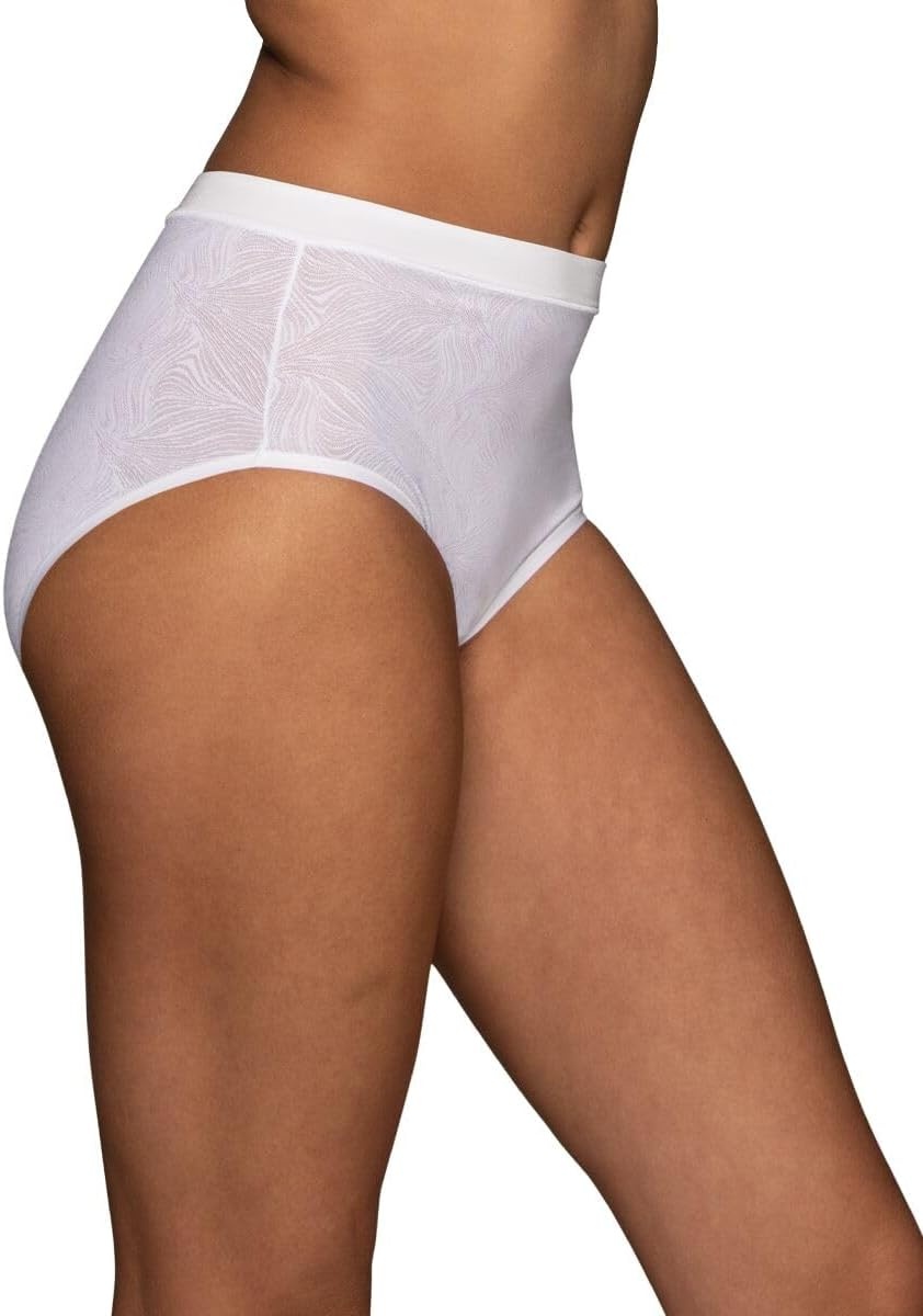 image:imageVanity Fair Womens Effortless Panties for Everyday Wear Buttery Soft Fabric amp LaceBrief White Lace
