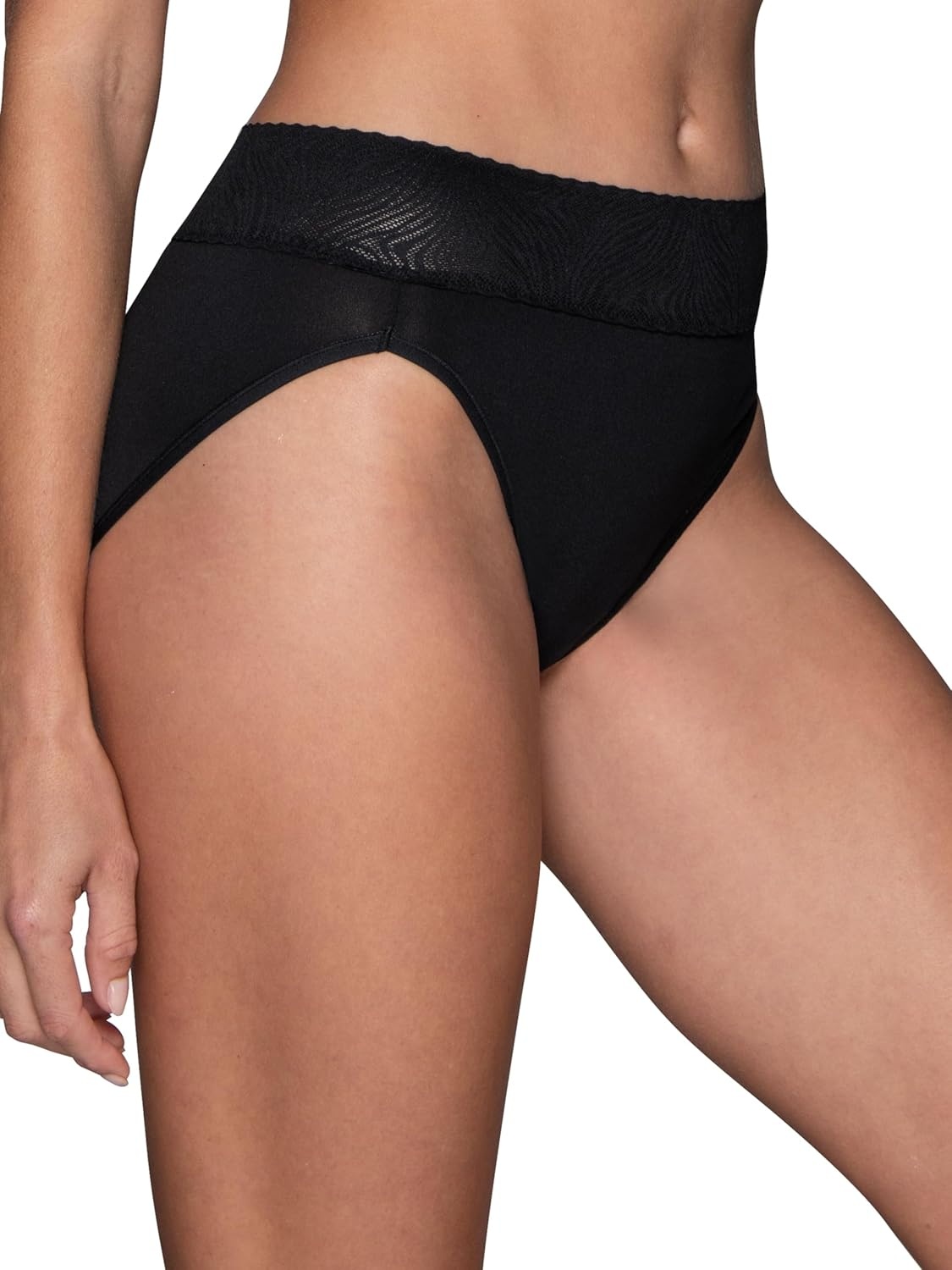 image:imageVanity Fair Womens Effortless Panties for Everyday Wear Buttery Soft Fabric amp LaceHi Cut 3 Pack Black