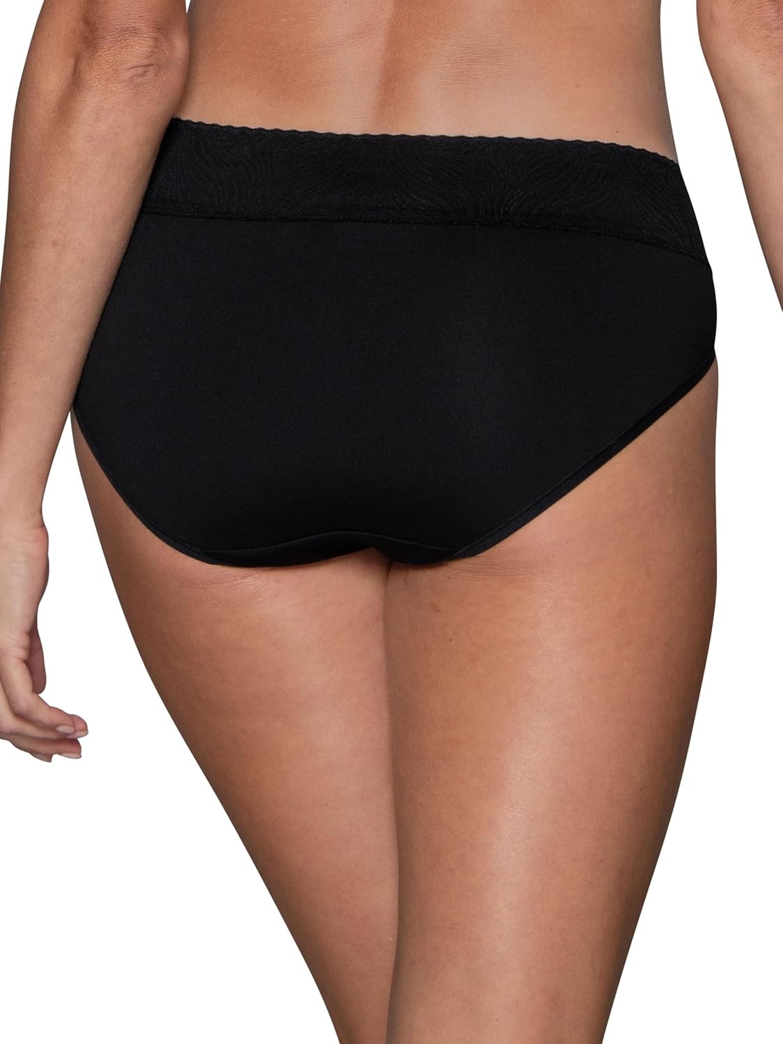 image:imageVanity Fair Womens Effortless Panties for Everyday Wear Buttery Soft Fabric amp LaceHi Cut 3 Pack Black