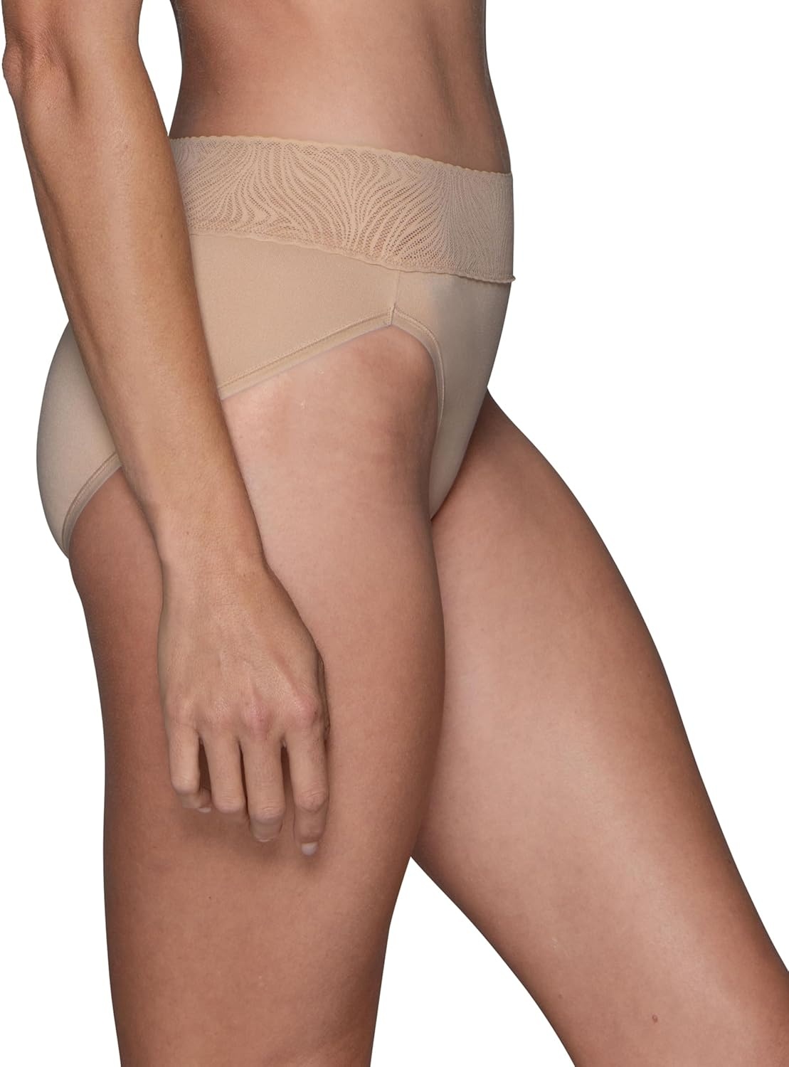 image:imageVanity Fair Womens Effortless Panties for Everyday Wear Buttery Soft Fabric amp LaceHi Cut 3 Pack Neutral