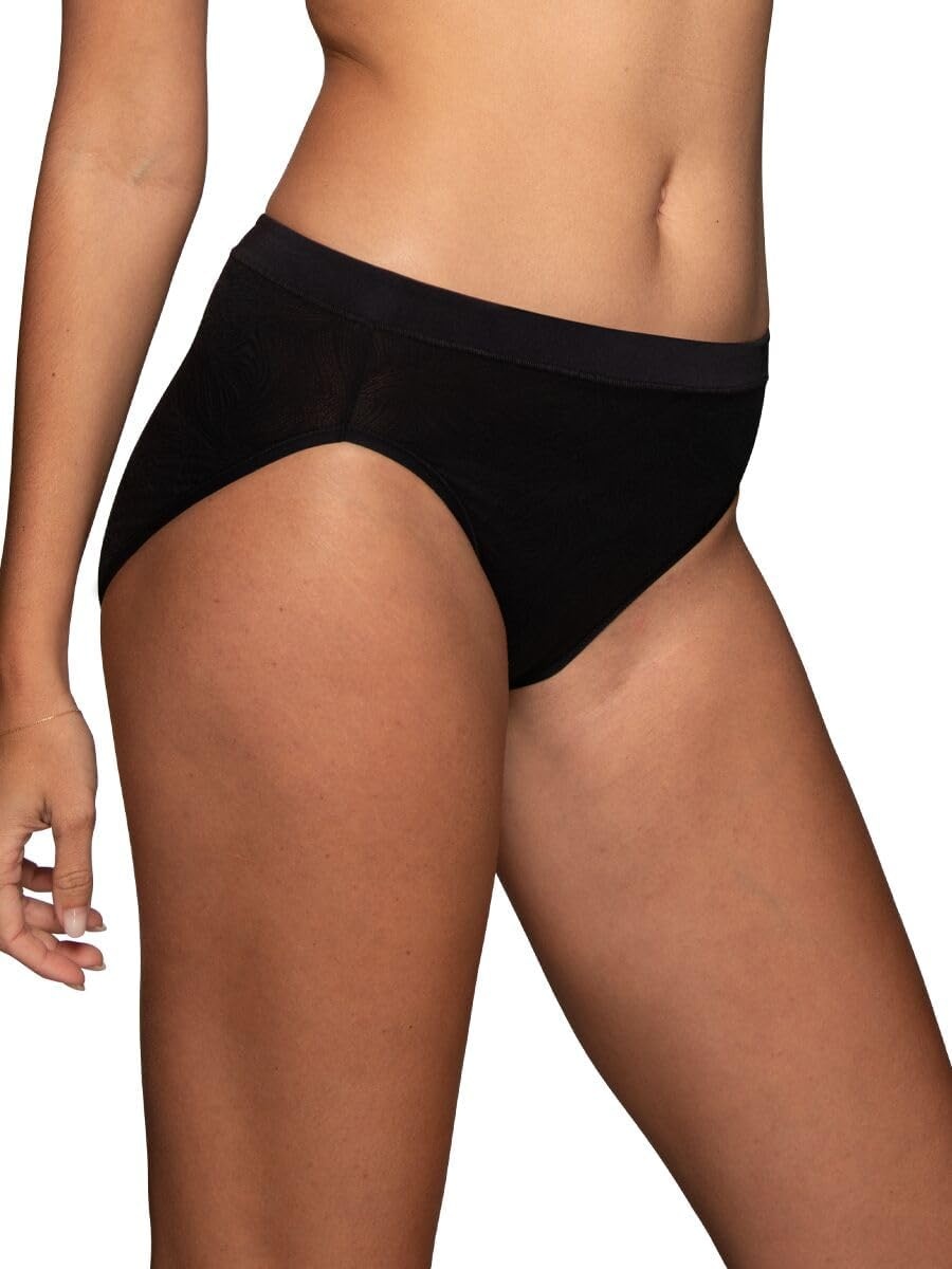 image:imageVanity Fair Womens Effortless Panties for Everyday Wear Buttery Soft Fabric amp LaceHi Cut Black Lace