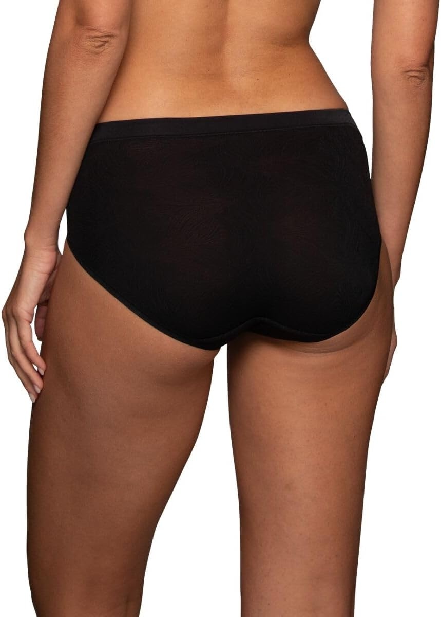 image:imageVanity Fair Womens Effortless Panties for Everyday Wear Buttery Soft Fabric amp LaceHi Cut Black Lace