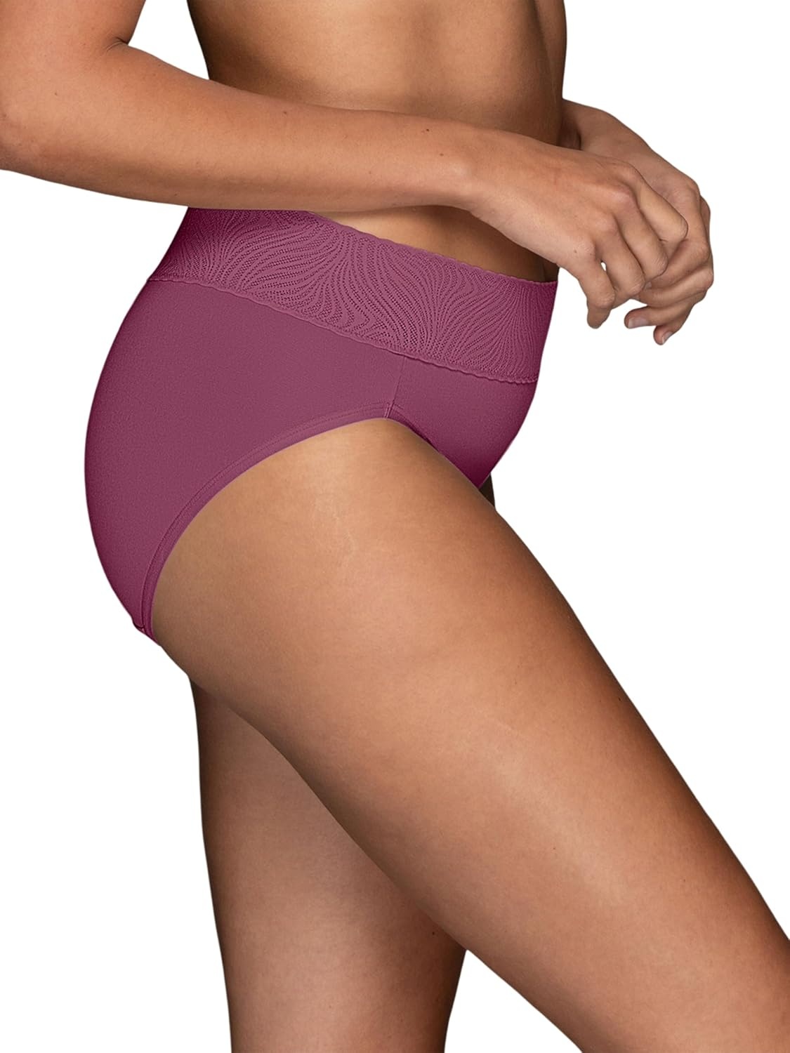 image:imageVanity Fair Womens Effortless Panties for Everyday Wear Buttery Soft Fabric amp LaceHi Cut Raspberry Haze