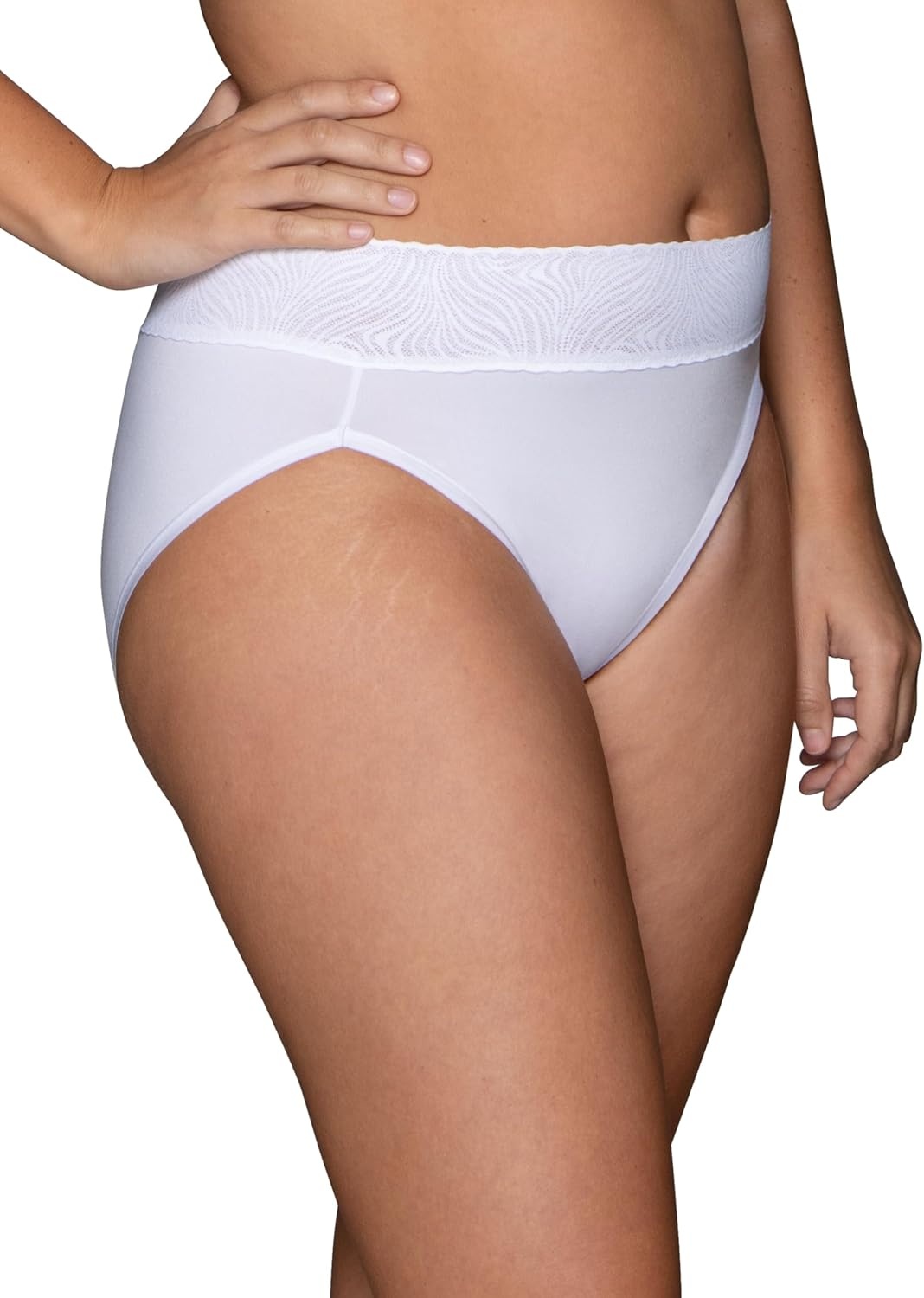 image:imageVanity Fair Womens Effortless Panties for Everyday Wear Buttery Soft Fabric amp LaceHi Cut White