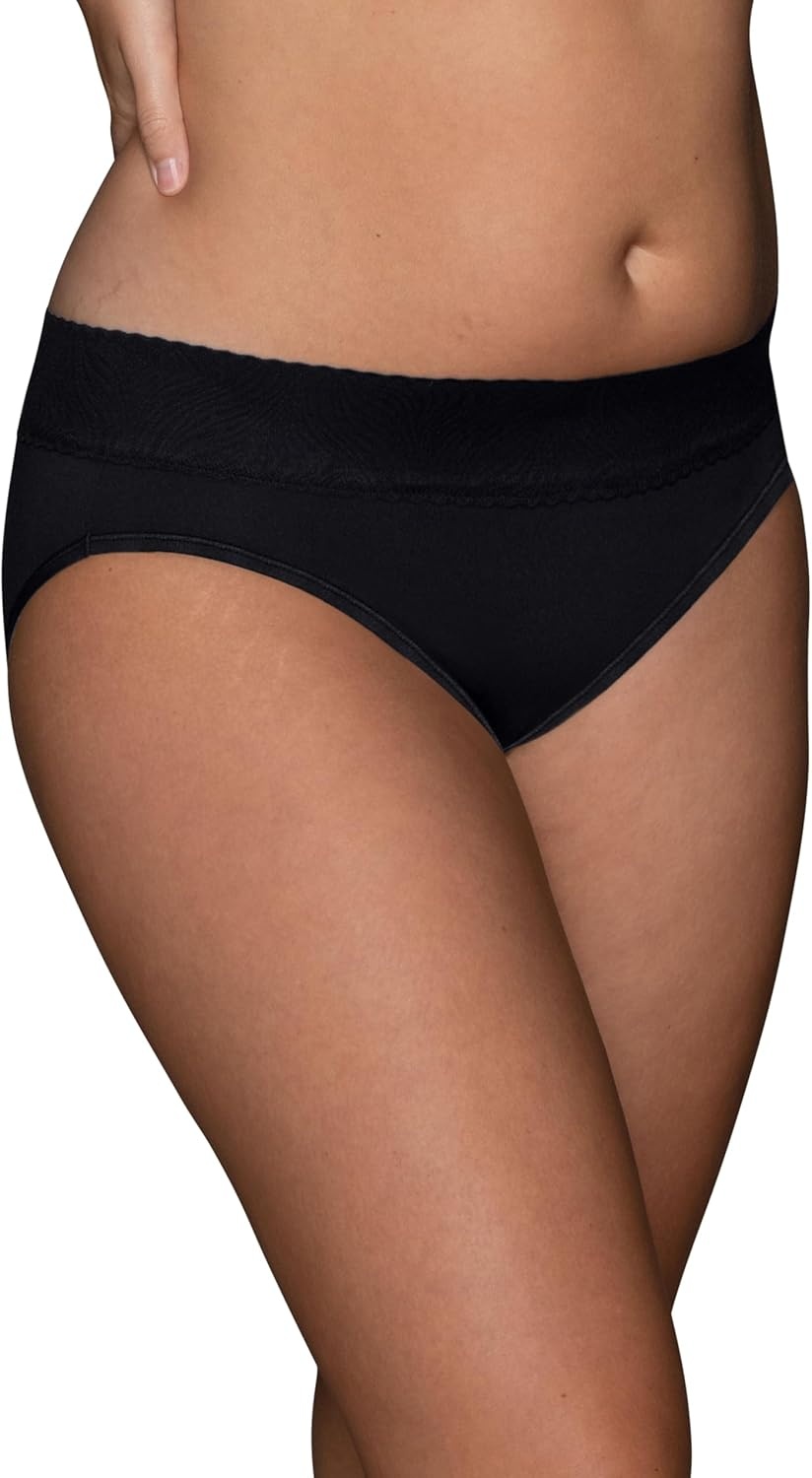 image:imageVanity Fair Womens Effortless Panties for Everyday Wear Buttery Soft Fabric amp LaceHipster Black