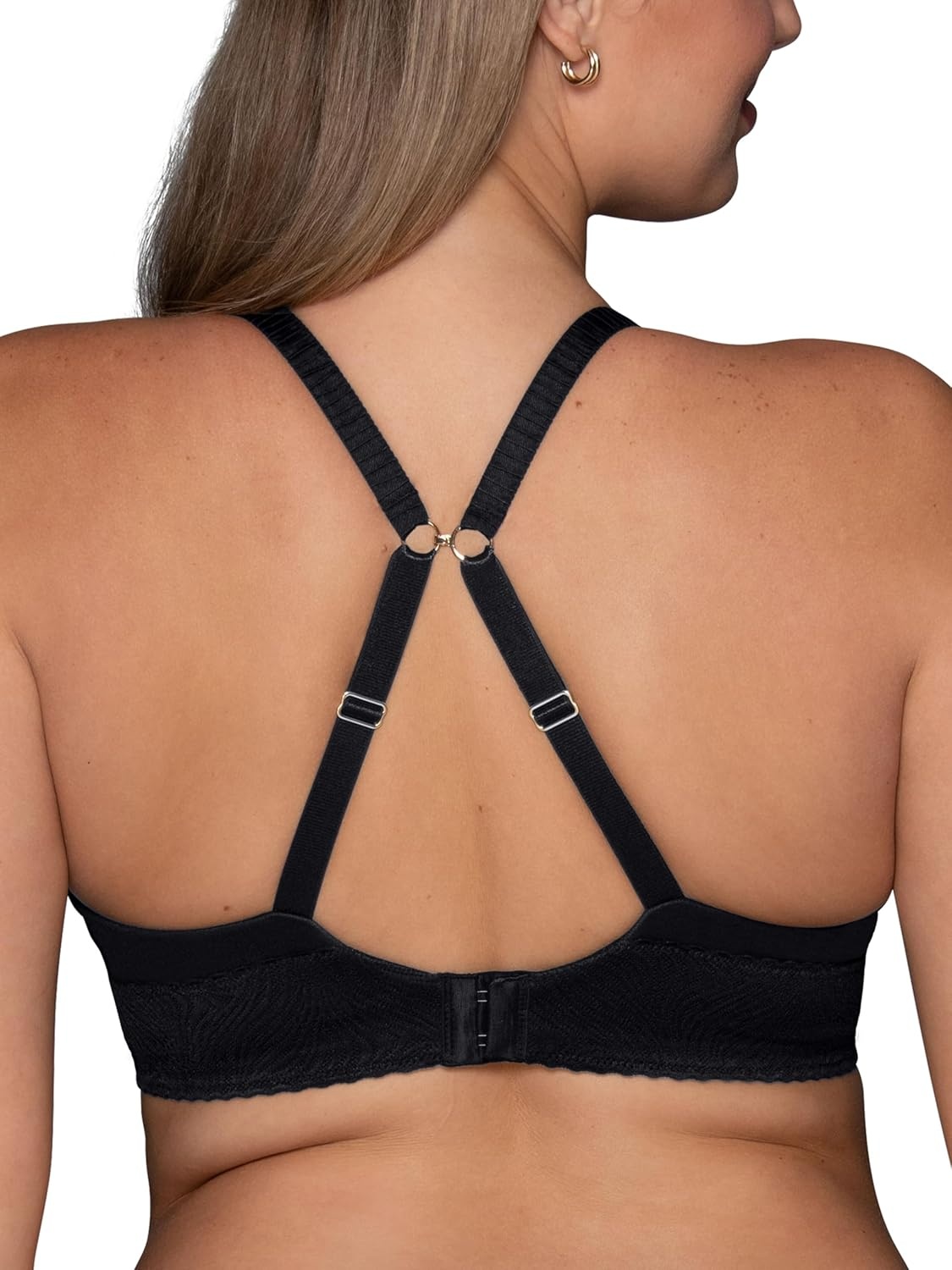 image:imageVanity Fair Womens Effortless Wireless Bra Buttery Soft Fabric amp Lightweight Memory Foam Cups up to DDBlack Lace
