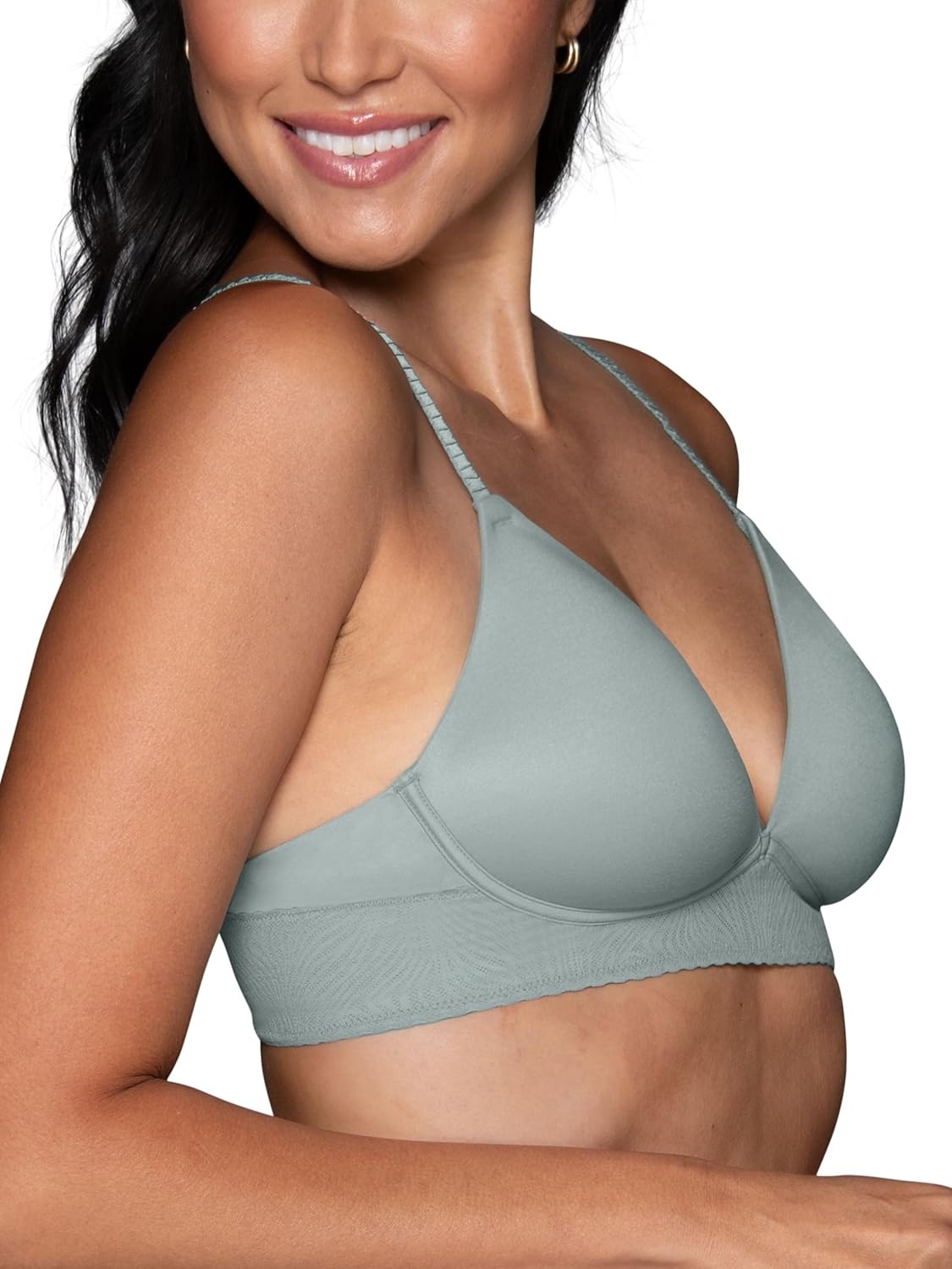 image:imageVanity Fair Womens Effortless Wireless Bra Buttery Soft Fabric amp Lightweight Memory Foam Cups up to DDSoft Balsam Lace