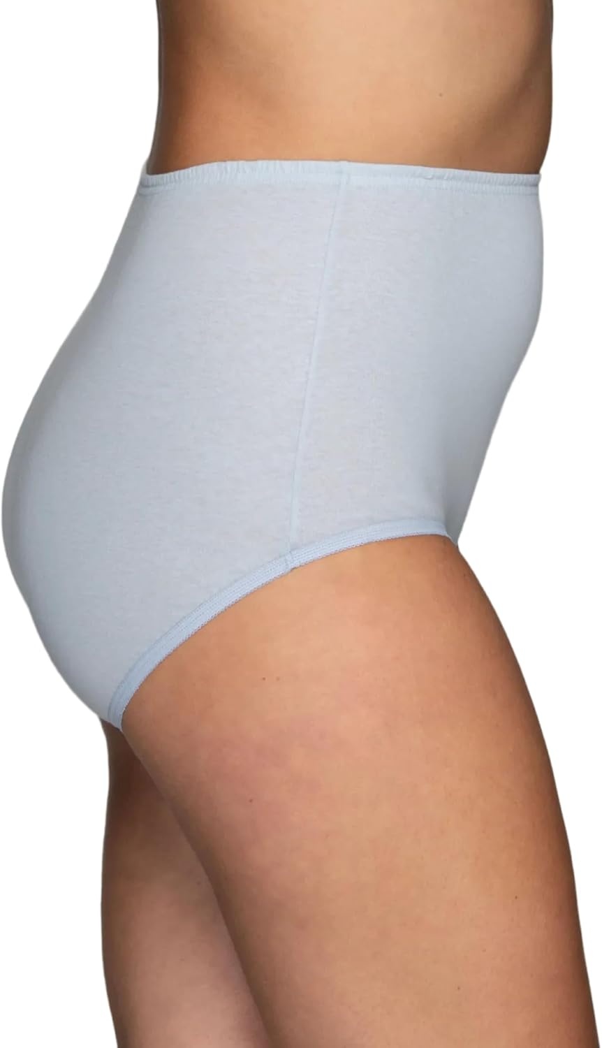 image:imageVanity Fair Womens High Waisted Underwear Full Coverage Ladies Panties Perfectly Yours BriefsCotton Shirting BlueStar WhiteCarless Lilac