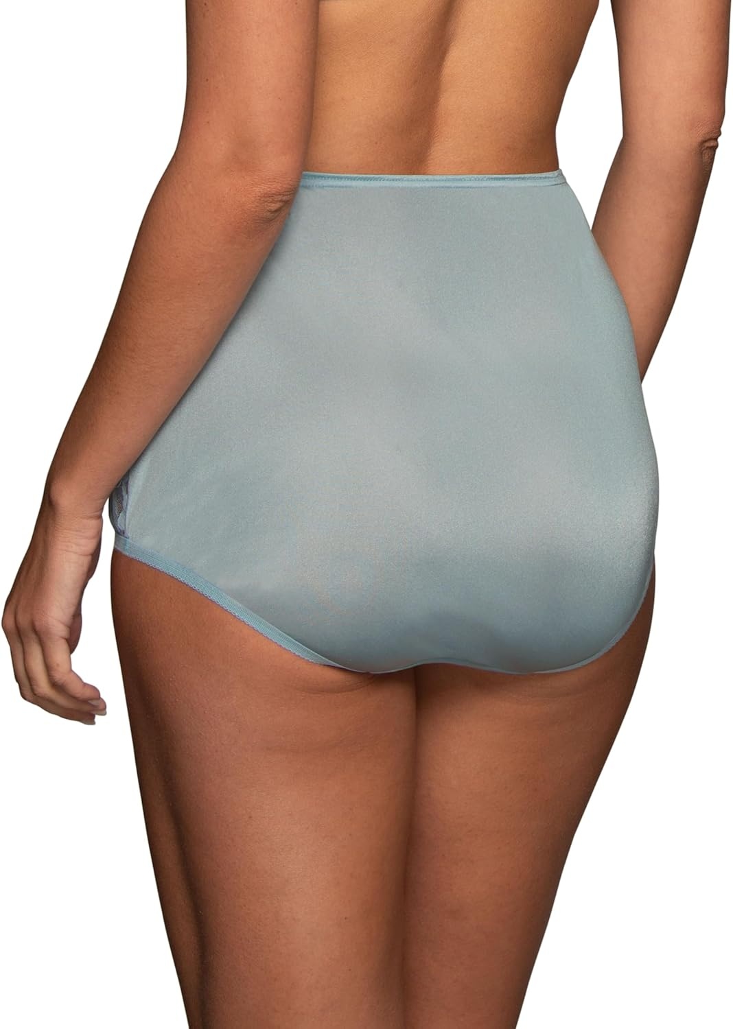 image:imageVanity Fair Womens High Waisted Underwear Full Coverage Ladies Panties Perfectly Yours BriefsNylon Lace Blue HeavenCashmereGlacier White