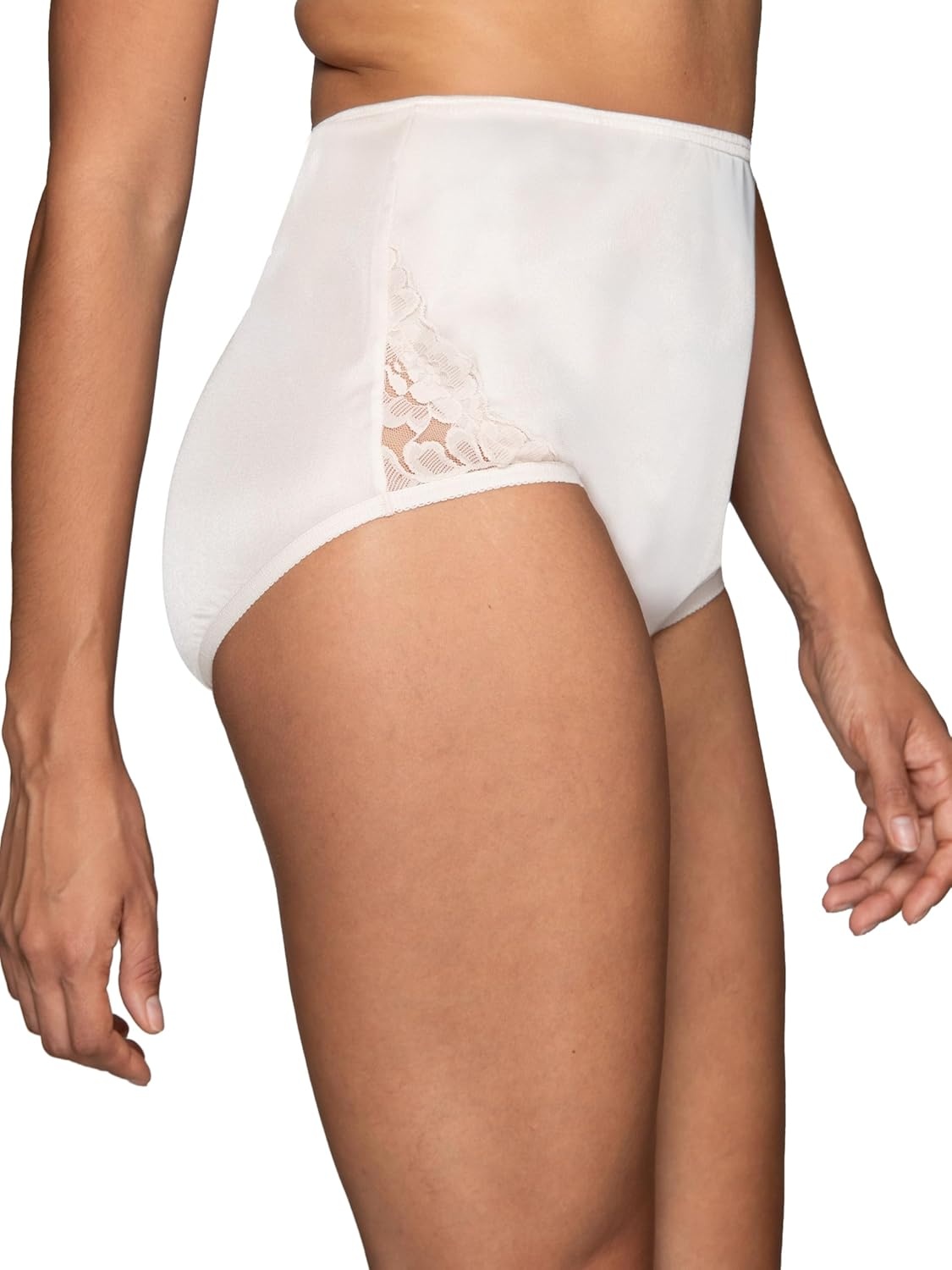 image:imageVanity Fair Womens High Waisted Underwear Full Coverage Ladies Panties Perfectly Yours BriefsNylon Lace FawnFawnFawn