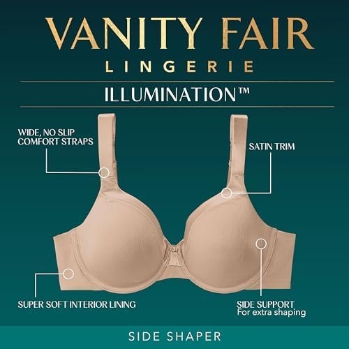 image:imageVanity Fair Womens Illumination Full Figure Zonedin Support BraSheer Quartz