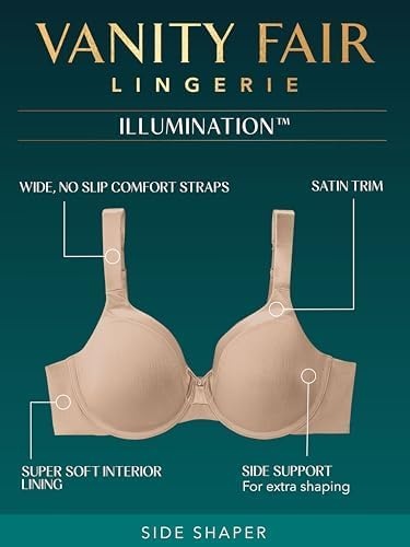 image:imageVanity Fair Womens Illumination Full Figure Zonedin Support BraSweet Cream