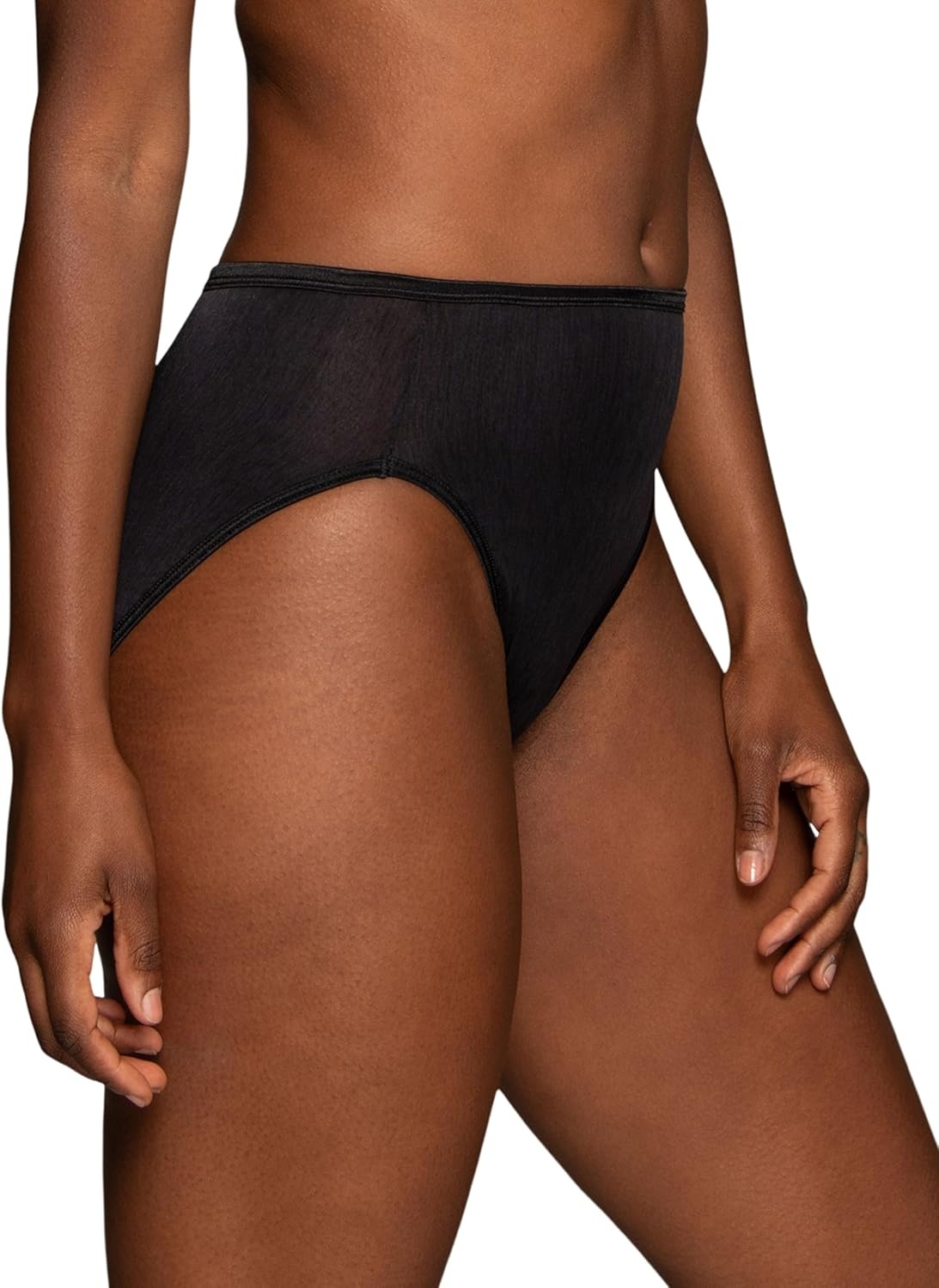 image:imageVanity Fair Womens Illumination Hi Cut Panties Silky Stretch amp Satin Trim3 Pack Midnight Black
