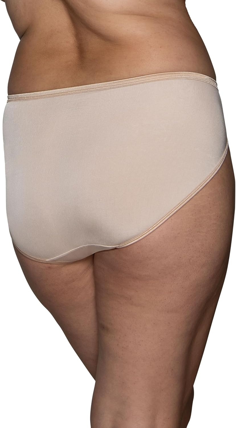image:imageVanity Fair Womens Illumination Hi Cut Panties Silky Stretch amp Satin Trim3 Pack Rose Beige