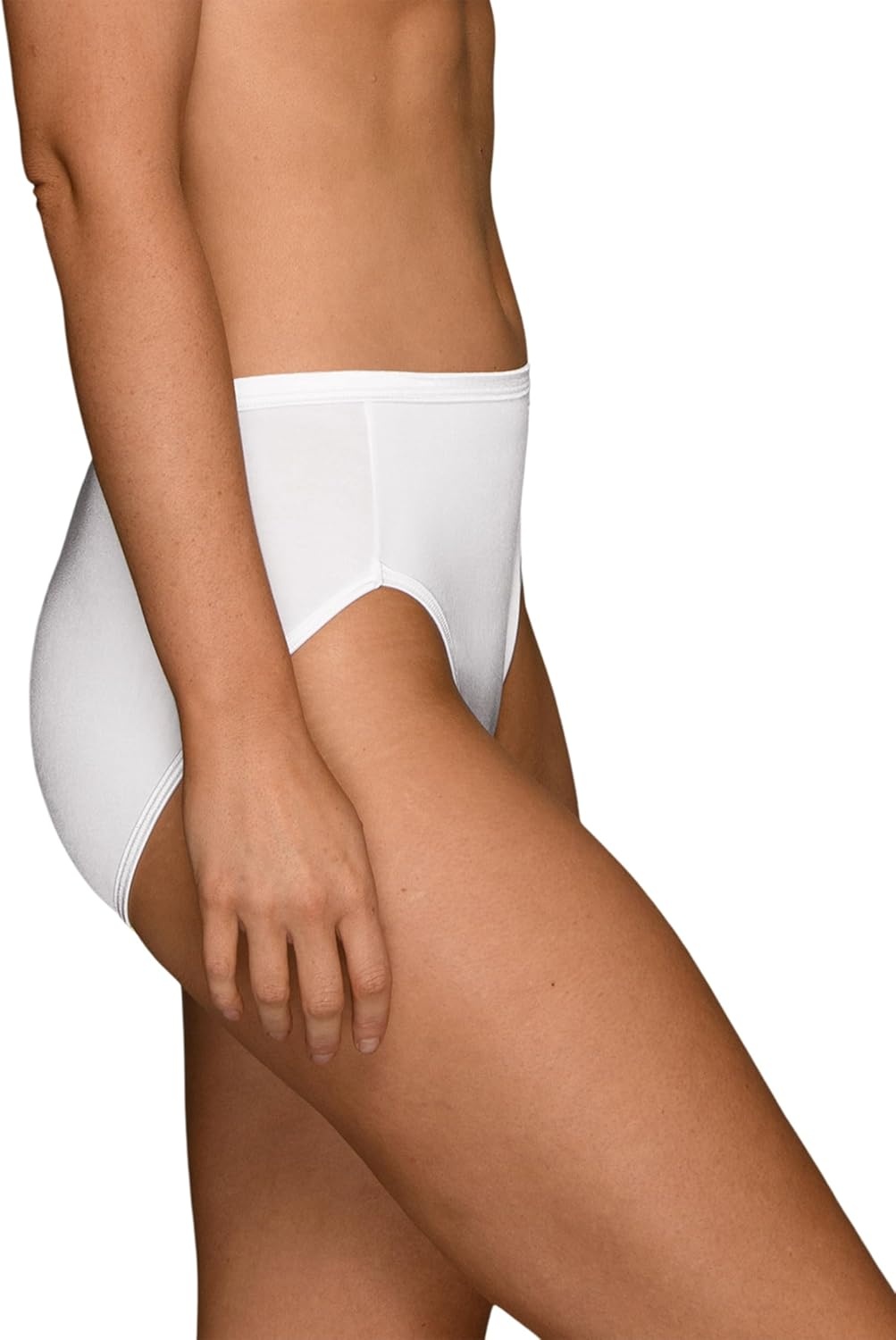 image:imageVanity Fair Womens Illumination Hi Cut Panties Silky Stretch amp Satin Trim3 Pack Star White