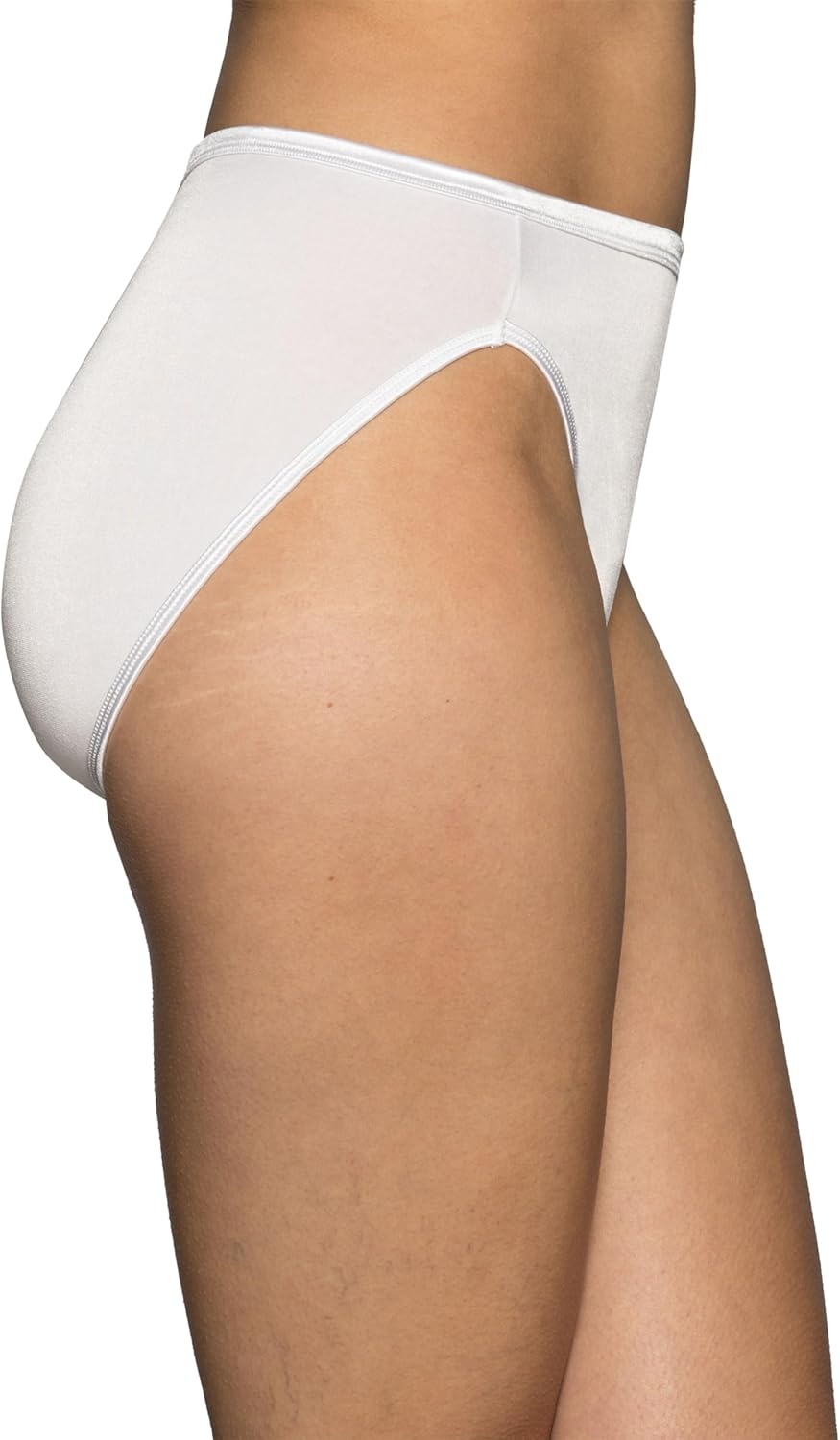 image:imageVanity Fair Womens Illumination Hi Cut Panties Silky Stretch amp Satin Trim3 Pack SteeleWhiteNavy
