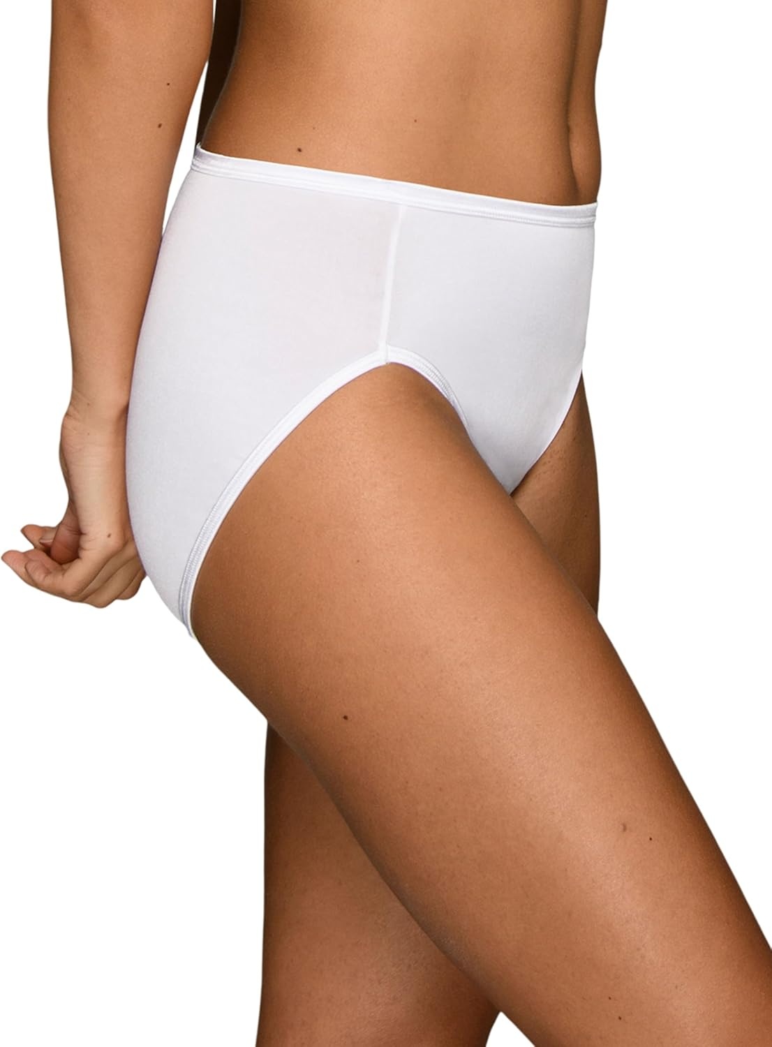 image:imageVanity Fair Womens Illumination Hi Cut Panties Silky Stretch amp Satin Trim3 Pack WhiteQuartzBeige