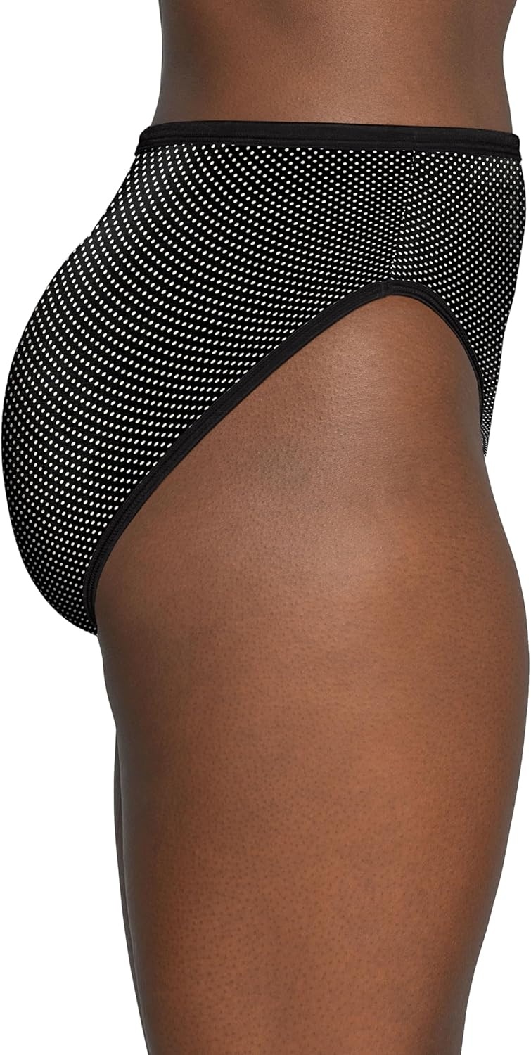 image:imageVanity Fair Womens Illumination Hi Cut Panties Silky Stretch amp Satin TrimPremiere Dot Print