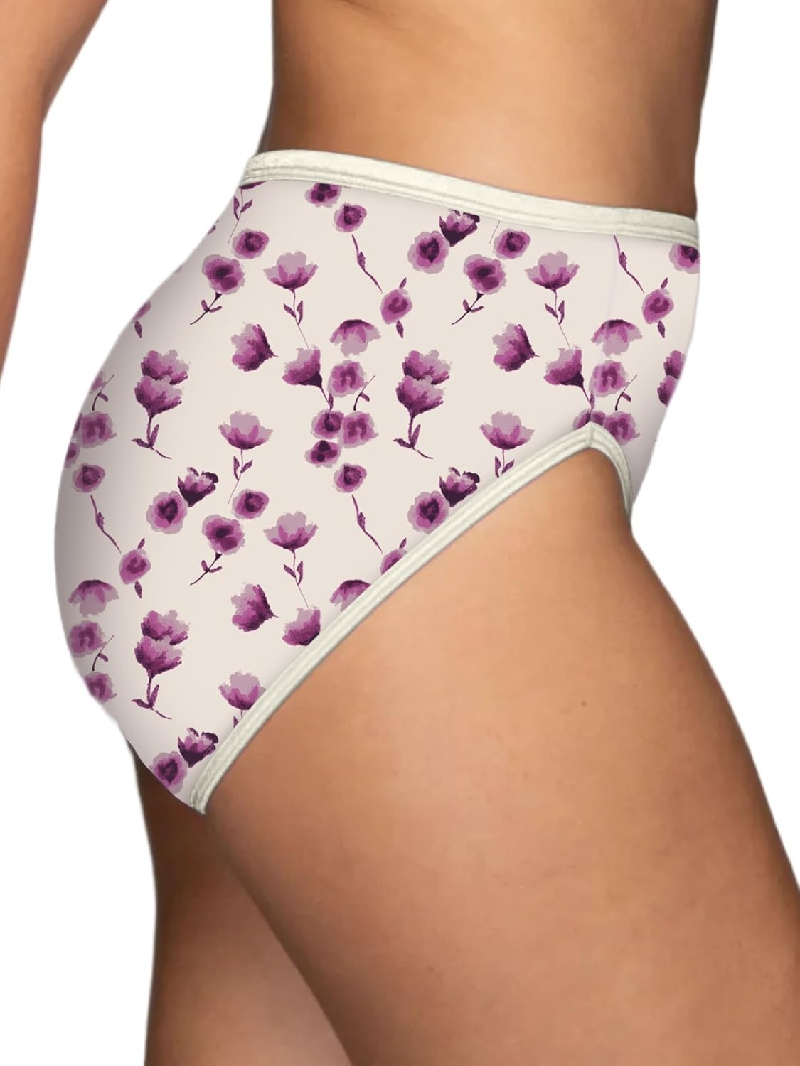 image:imageVanity Fair Womens Illumination Hi Cut Panties Silky Stretch amp Satin TrimSprawling Stems Print