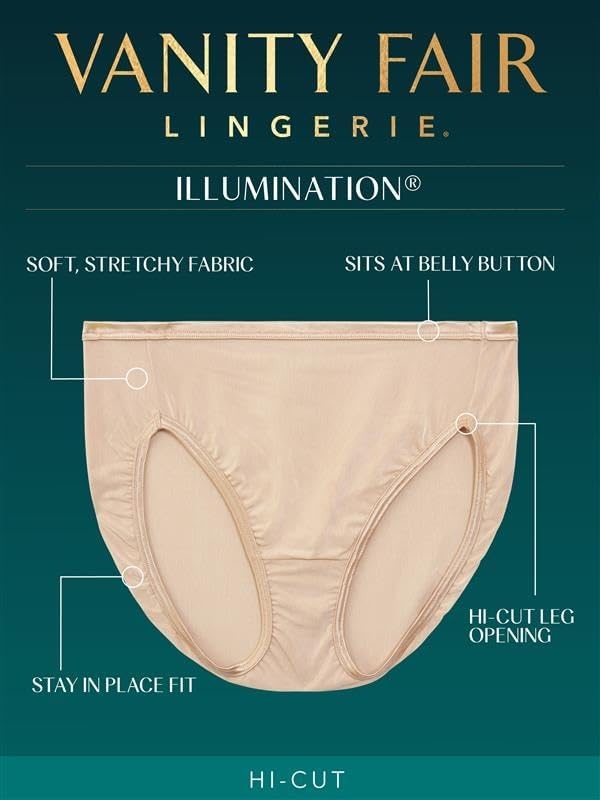 image:imageVanity Fair Womens Illumination Hi Cut Panties Silky Stretch amp Satin TrimSprawling Stems Print