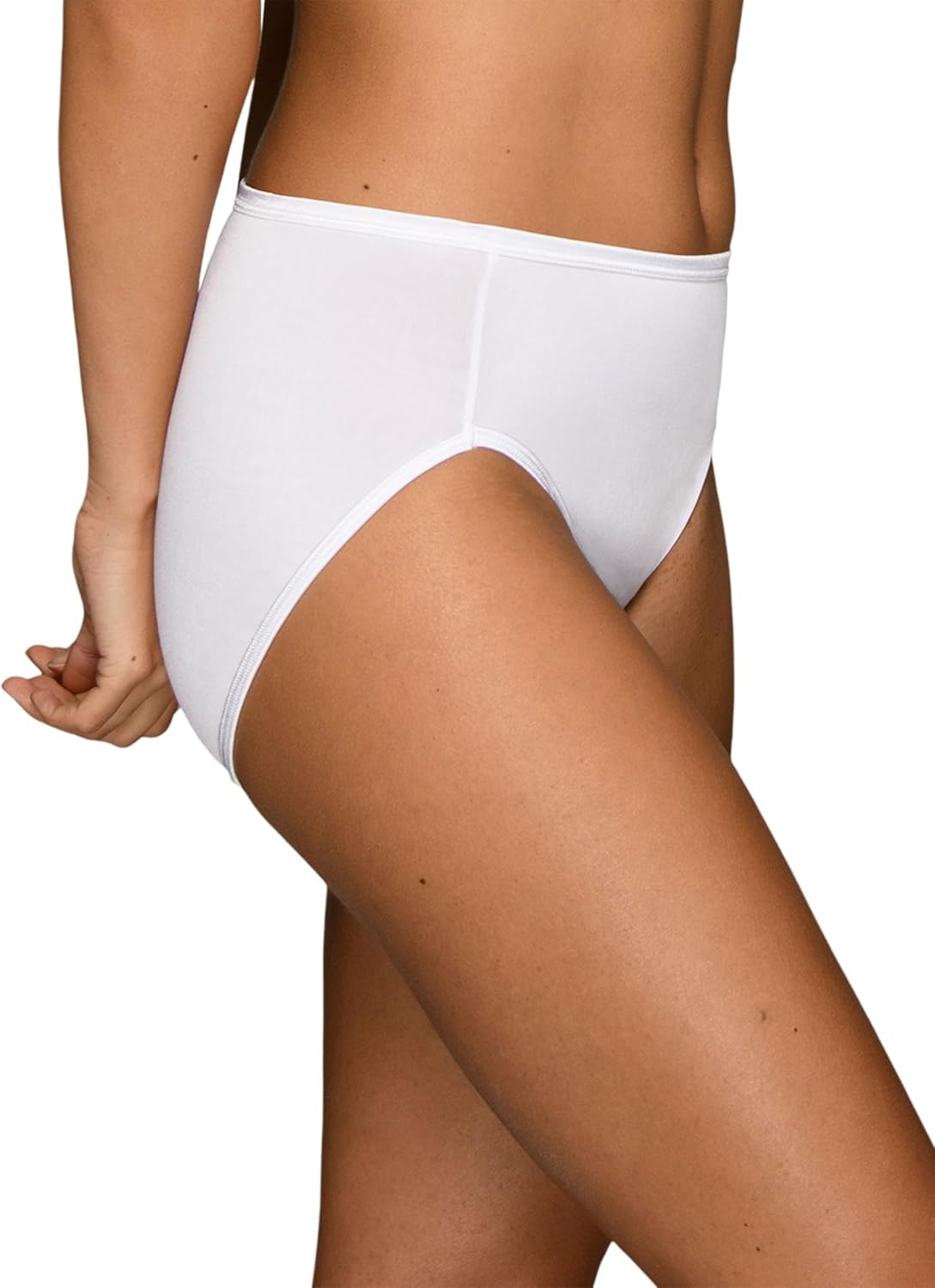 image:imageVanity Fair Womens Illumination Hi Cut Panties Silky Stretch amp Satin TrimStar White